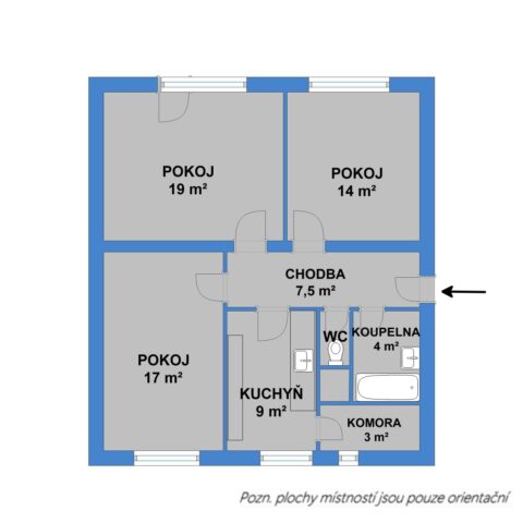 Prodej cihlového prostorného bytu 3+1 80 m², Lipůvka #566